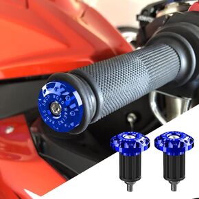 2PCS Universal Motorcycle Bar End Plug, Aluminum Alloy Handlebar Grip End Caps, 7/8" 22mm Moto Grips Ends Replacement for Kawasaki, Suzuki, Yamaha, Ducati (Black) in Saudi Arabia