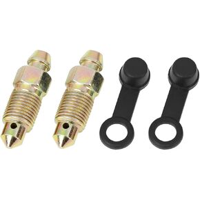 2Pcs M10x1mm Banjo Bolt Bleeder Screw with Cap for Motorcycle Brake Master Cylinder