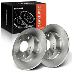 A-Premium 10.24 inch (260mm) Rear Solid Disc Brake Rotors Compatible with Select Honda and Acura Models - Accord 2003-2007, TSX 2004-2008, 2-PC Set