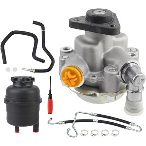 AUTOKAY Power Steering Pump with Hoses Reservoir Cap for BMW E46 325i 330i 2001-2005 32416760036
