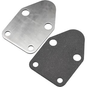 Chrome Fuel Pump Block Off Plate with Gasket/Fuel Pump Plate for SBC 283 305 327 350 383 400 Engine - (Will Not Fit: GEN II, III, IV, V Engines)