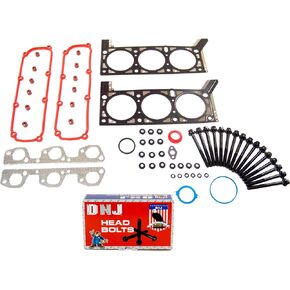 DNJ HGB1168 Cylinder Head Gasket set with Head Bolt Kit For 2007-2011 Jeep Wrangler 3.8L 3778cc 231cid V6 OHV