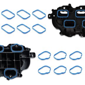Intake Manifold Upper and Lower Gasket Set, Intake Manifold Gasket Set Replacement for Dodge Chrysler Jeep Ram 3.6L, Replaces OEM#5184562AC 5184331AC MS97204 (12Pcs)