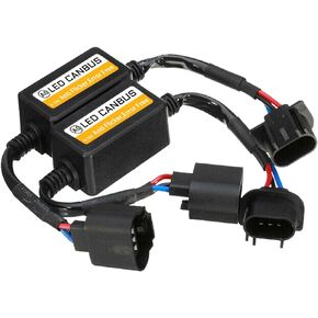 2PCS Car LED Headlight Canbus Decoder, 9007 LED Blinker Resistor, Warning Error Fault Decoder to Fix Bulb Switch Problem, Universal LED Light System Anti-Flicker Harness Adapter