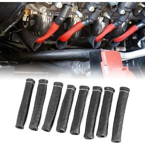 Wsays 8PCS 2000° Spark Plug Wire Boots Protector Sleeve Heat Shield Cover Compatible with All Angled & Straight Boots