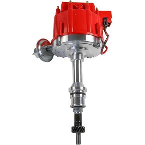 HEI Ignition Distributor with 65K Volt Coil Replacement For Ford Small Block SBF 221 260 289 302 5.0 Replace 1030211, 1030213, PE330, PE330U, JM6502RD Red Cap