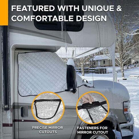 EcoNour Windshield Cover for Ice and Snow | 600D Oxford Fabric Windshield Cover | Water & Sag-Proof Car Windshield Snow Cover | Best Fit for Pickup Trucks & Full Size SUVs, XL (73.5 x 42.5 Inches) in Saudi Arabia