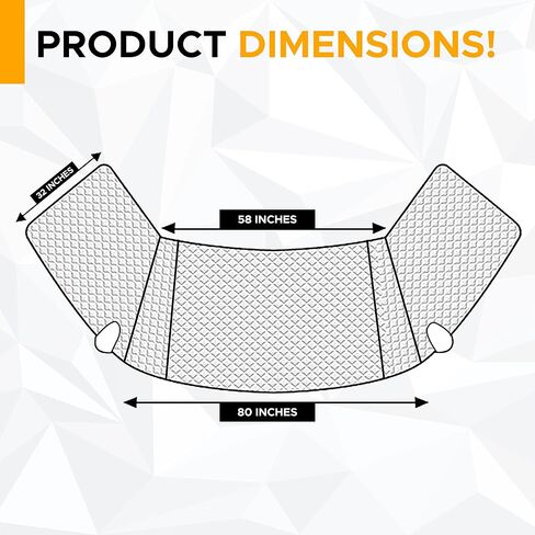 EcoNour Windshield Cover for Ice and Snow | 600D Oxford Fabric Windshield Cover | Water & Sag-Proof Car Windshield Snow Cover | Best Fit for Pickup Trucks & Full Size SUVs, XL (73.5 x 42.5 Inches) in Saudi Arabia