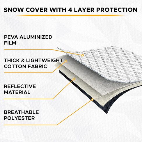 EcoNour Windshield Cover for Ice and Snow | 600D Oxford Fabric Windshield Cover | Water & Sag-Proof Car Windshield Snow Cover | Best Fit for Pickup Trucks & Full Size SUVs, XL (73.5 x 42.5 Inches) in Saudi Arabia