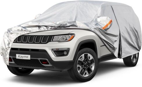 غطاء سيارة Kayme 6 طبقات SUV مقاوم للماء في جميع الأحوال الجوية للسيارات، غطاء خارجي كامل الحجم للحماية من أشعة الشمس فوق البنفسجية مع سحاب قطن، مناسب عالمي لسيارات الدفع الرباعي الجيب (حتى 181 بوصة) in Kuwait