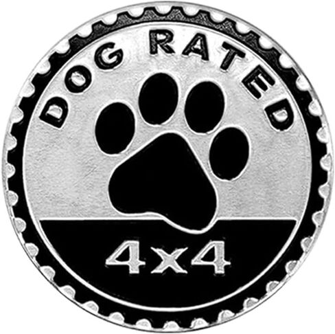 Dogs Badge Rated Car Emblem, 4 x 4 3D Metal Car Badge Decals Stickers Round Emblem Decals, Car Exterior Emblems Badge Compatible with Jeep Wrangler Vehicles Trucks SUV RV in Saudi Arabia