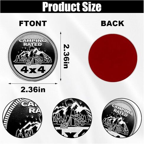Dogs Badge Rated Car Emblem, 4 x 4 3D Metal Car Badge Decals Stickers Round Emblem Decals, Car Exterior Emblems Badge Compatible with Jeep Wrangler Vehicles Trucks SUV RV in Saudi Arabia