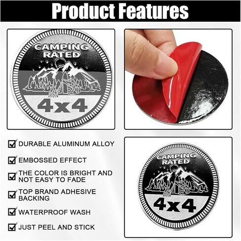 Dogs Badge Rated Car Emblem, 4 x 4 3D Metal Car Badge Decals Stickers Round Emblem Decals, Car Exterior Emblems Badge Compatible with Jeep Wrangler Vehicles Trucks SUV RV in Saudi Arabia