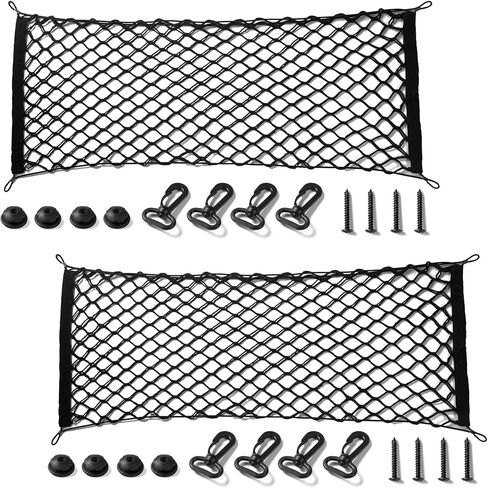 Amiss Truck Bed Cargo Net Stretchable, Adjustable Trunk Storage Net with Hook, Accessories for Pickup Bed Divider Organizer and Storage, Compatible with Chevy Silverado Ford F150 GMC (50"x 18") in Saudi Arabia