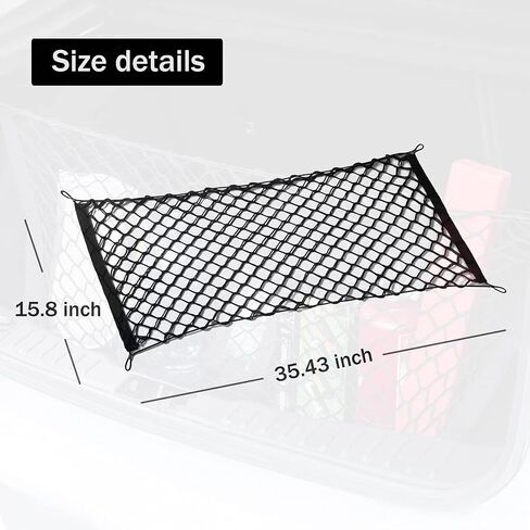 Amiss Truck Bed Cargo Net Stretchable, Adjustable Trunk Storage Net with Hook, Accessories for Pickup Bed Divider Organizer and Storage, Compatible with Chevy Silverado Ford F150 GMC (50"x 18") in Saudi Arabia
