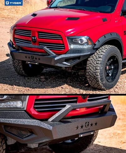 مجموعة المصد الأمامي Tyger Auto TG-BP6D80368 Tyger Fury متوافقة مع 2013-2018 Dodge Ram 1500؛ 2019-2024 1500 Classic (باستثناء طرازات المتمردين والوارلوك) زاحف الصخور السوداء المحكم in Saudi Arabia