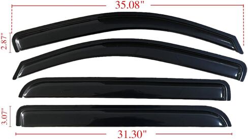 Rain Guards for Chevrolet Chevy Silverado 1500 Crew Cab Pickup Truck 2019-2023/ for GMC Sierra 1500 19-23 Crew Cab Windows Visor, Side Window Wind Deflectors, Smoke Tinted Black Tape-On Door Visors in Saudi Arabia