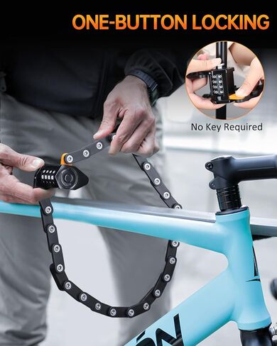 ONVIAN Foldable Bike Lock Heavy Duty Anti-Theft Bicycle Lock, 2.6FT Bike Chain Lock Combination with Mounting Bracket, Secure Lock for Bicycle Bike Scooter E-Trike E-Bike Trailer in Saudi Arabia