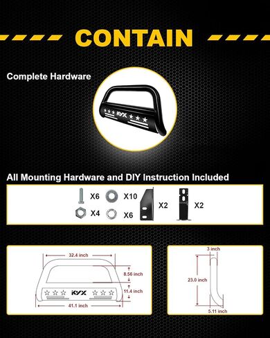 KYX Front Bumper Compatible with 07-18 Jeep Wrangler JK and JK Unlimited Rock Crawler, Bull Bar Grille Guard with Winch Plate and D-Rings in Saudi Arabia