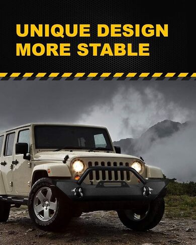 KYX Front Bumper Compatible with 07-18 Jeep Wrangler JK and JK Unlimited Rock Crawler, Bull Bar Grille Guard with Winch Plate and D-Rings in Saudi Arabia