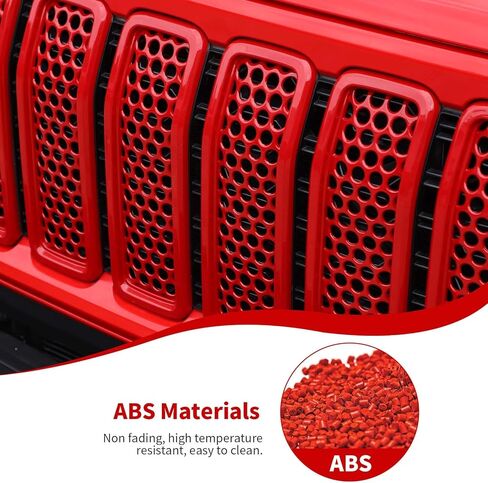 JeCar الجبهة مصبغة إدراج شبكة إطار الشواية أغطية الكسوة الملحقات الخارجية متوافقة مع جيب رانجلر 2024 JL JLU & Gladiator JT 2024، أسود in Kuwait