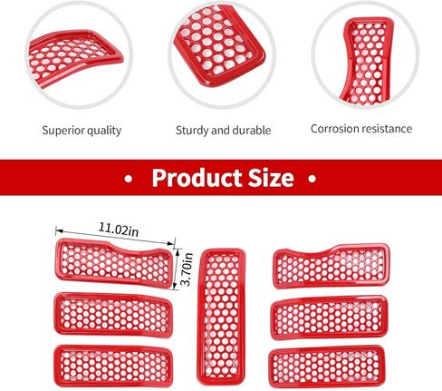 JeCar الجبهة مصبغة إدراج شبكة إطار الشواية أغطية الكسوة الملحقات الخارجية متوافقة مع جيب رانجلر 2024 JL JLU & Gladiator JT 2024، أسود in Kuwait