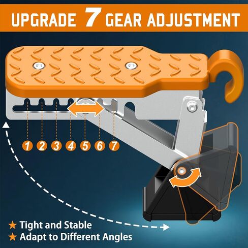 Universal Fit Car Door Step 2024 Upgraded | 7 Gear Adjustable Foldable Roof Rack Door Step Up on Door Latch | Both Feet Stand Pedal Ladder | Max Load 500 lbs | Roof Access for Cars, SUVs, and Trucks in Saudi Arabia