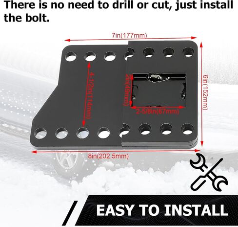 HECASA Black Universal Snowplow Mount Drop Bracket Lift Level Kit Correction Powder Coated Heavy Duty Steel in Saudi Arabia