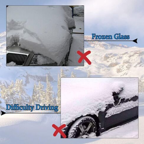 2 PCS Car Side Mirror Snow Cover, Waterproof Side View Mirror Covers, Snow Ice Mirror Covers, Frost Guard Mirror Cover, Car Mirror Accessories Mirror Snow Cover Fit for All Cars (Black) in Kuwait