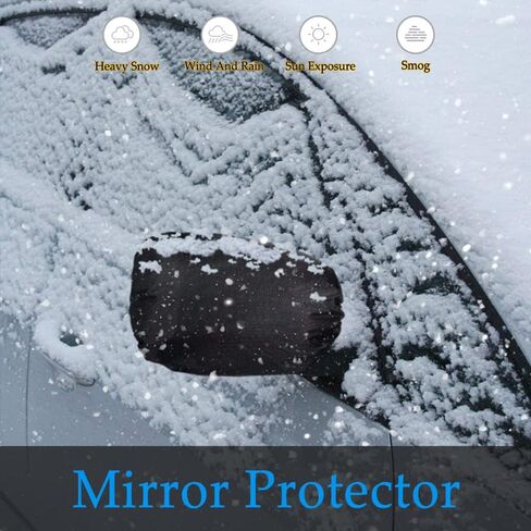 2 PCS Car Side Mirror Snow Cover, Waterproof Side View Mirror Covers, Snow Ice Mirror Covers, Frost Guard Mirror Cover, Car Mirror Accessories Mirror Snow Cover Fit for All Cars (Black) in Kuwait