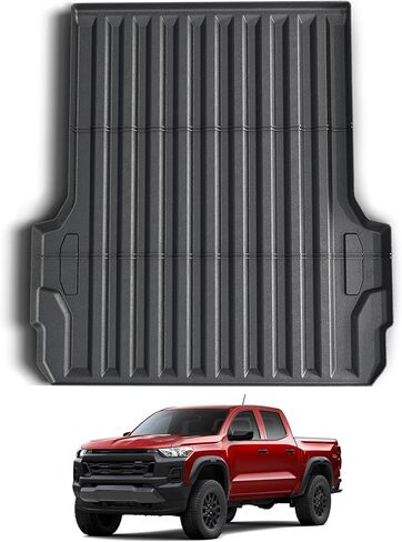 حصيرة سرير الشاحنة مع حافة مرتفعة لعام 2023 2024 ملحقات Chevy Colorado/GMC Canyon، 5FT لجميع الأحوال الجوية TPE شديدة التحمل لبطانة السرير in Kuwait