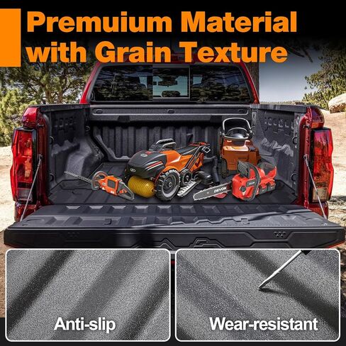 حصيرة سرير الشاحنة مع حافة مرتفعة لعام 2023 2024 ملحقات Chevy Colorado/GMC Canyon، 5FT لجميع الأحوال الجوية TPE شديدة التحمل لبطانة السرير in Kuwait