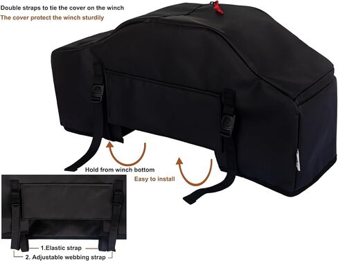 غطاء ونش، غطاء واقٍ مقاوم للماء عالي الجودة مقاوم للأشعة فوق البنفسجية، ملحقات ونش داخلية/خارجية، غطاء غبار مقاوم للطقس للروافع الكهربائية حتى 12000 رطل (بدون بطانة) in Kuwait