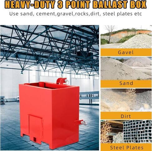 صندوق صابورة أحمر شديد التحمل بسعة 800 رطل، وحجم 5 قدم مكعب، ومستقبل وصلة وصل قياسي 2 بوصة، وصندوق صابورة 3 نقاط، لمرفق الجرار من الفئة 1 in Kuwait