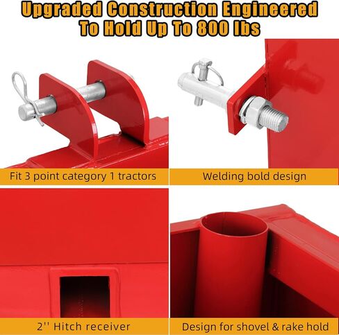 صندوق صابورة أحمر شديد التحمل بسعة 800 رطل، وحجم 5 قدم مكعب، ومستقبل وصلة وصل قياسي 2 بوصة، وصندوق صابورة 3 نقاط، لمرفق الجرار من الفئة 1 in Kuwait