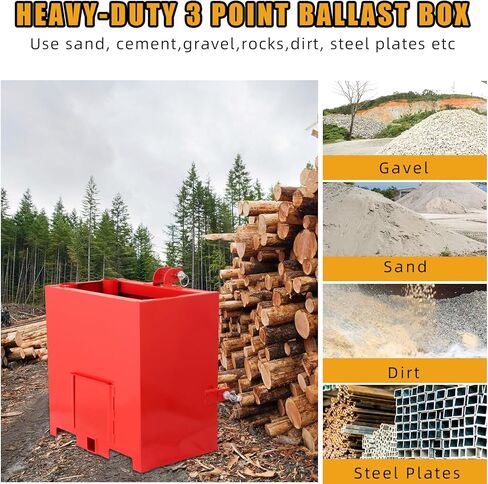 صندوق صابورة أحمر شديد التحمل بسعة 800 رطل، وحجم 5 قدم مكعب، ومستقبل وصلة وصل قياسي 2 بوصة، وصندوق صابورة 3 نقاط، لمرفق الجرار من الفئة 1 in Kuwait