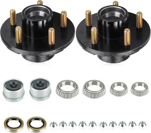 مجموعتان من AEagle 5 على 4.5 بوصة مجموعات محور مقطورة دائرة الترباس لـ 3500 رطل 1-1/16 بوصة إلى 1-3/8 بوصة، استبدال للمحامل المخروطية الداخلية والخارجية L68149 L44649 in Saudi Arabia