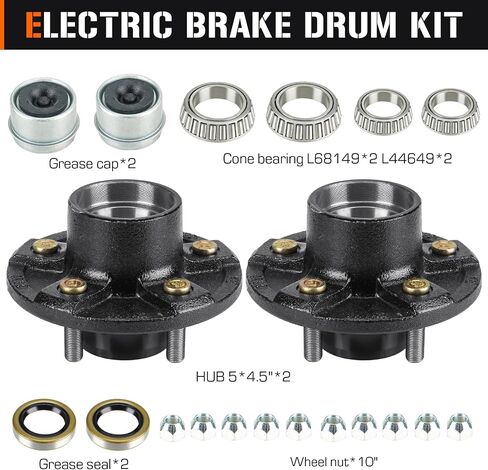 مجموعتان من AEagle 5 على 4.5 بوصة مجموعات محور مقطورة دائرة الترباس لـ 3500 رطل 1-1/16 بوصة إلى 1-3/8 بوصة، استبدال للمحامل المخروطية الداخلية والخارجية L68149 L44649 in Saudi Arabia