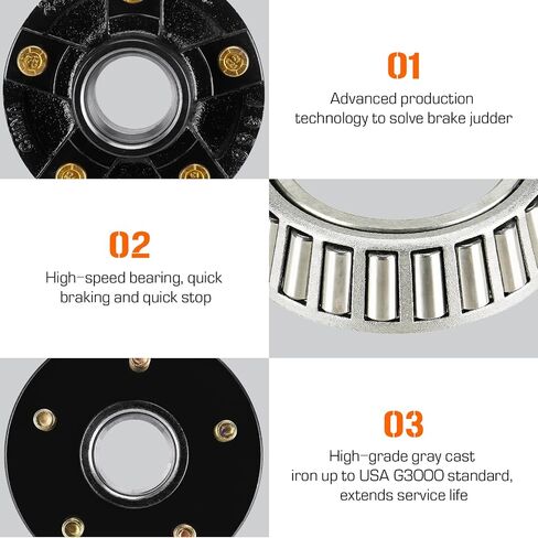 مجموعتان من AEagle 5 على 4.5 بوصة مجموعات محور مقطورة دائرة الترباس لـ 3500 رطل 1-1/16 بوصة إلى 1-3/8 بوصة، استبدال للمحامل المخروطية الداخلية والخارجية L68149 L44649 in Saudi Arabia