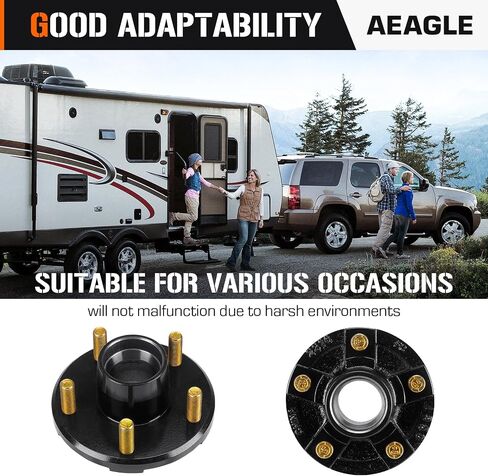 مجموعتان من AEagle 5 على 4.5 بوصة مجموعات محور مقطورة دائرة الترباس لـ 3500 رطل 1-1/16 بوصة إلى 1-3/8 بوصة، استبدال للمحامل المخروطية الداخلية والخارجية L68149 L44649 in Saudi Arabia