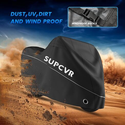 SUPCVR 300D Heavy Duty Waterproof Motorcycle Cover All Season Outdoor Protection Durable with Lock-Holes and Reflective Strip Fit up to 96.5 inches Motorcycle Vehicle (96.5“Lx41 Wx50 H) in Saudi Arabia