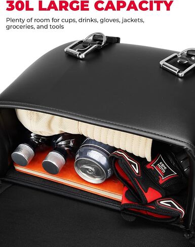 KEMIMOTO Motorcycle Saddlebags, 30L Large Capacity Saddle Bags Motorcycles, PU Leather Motorcycle Luggage Bag for Sportster Softail Dyna V-star Shadow, Universal Motorcycle Accessories, Black in Saudi Arabia