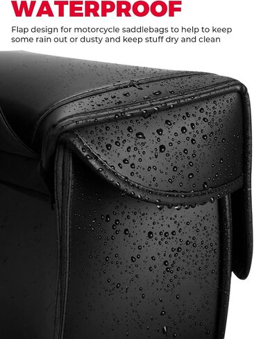 KEMIMOTO Motorcycle Saddlebags, 30L Large Capacity Saddle Bags Motorcycles, PU Leather Motorcycle Luggage Bag for Sportster Softail Dyna V-star Shadow, Universal Motorcycle Accessories, Black in Saudi Arabia