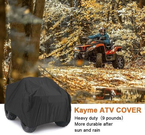 غطاء Kayme ATV مقاوم للماء للاستخدام الخارجي شديد التحمل، غطاء رباعي العجلات ذو 4 عجلات حماية من الأشعة فوق البنفسجية في جميع الأحوال الجوية والمطر والثلج، يناسب كاواساكي، بولاريس، هوندا، كان آم، ياماها، قطط القطب الشمالي، سوزوكي إلخ. (88 × 39 × 42 بوصة) in Kuwait