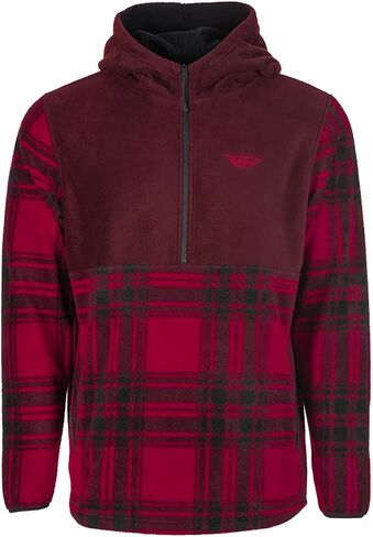 Fly Racing 354-0022L Fly Half Zip Pullover Hoodie Red Plaid Lg in Saudi Arabia