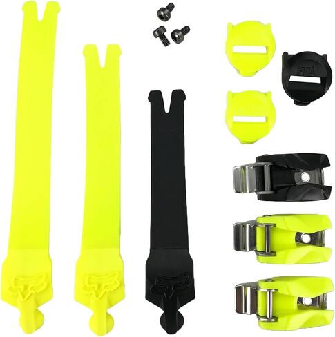 طقم أحزمة/إبزيم/حزام للأطفال من الجنسين من Fox Racing - قطعة بديلة لحذاء بإبزيم، أصفر فلورسنت in Kuwait