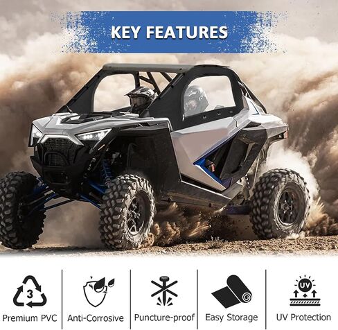 حاوية كابينة نافذة الباب العلوي الناعمة لجميع الأحوال الجوية من Wsays UTV متوافقة مع مقعد 2022+ Polaris RZR Pro R 2 in Kuwait