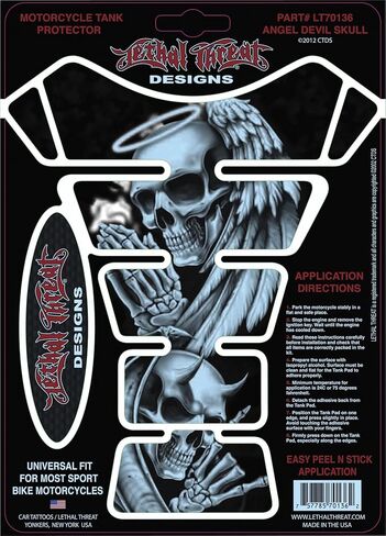 Lethal Threat LT70136 Tank Protector (Angel/Devil Skull Clear Back), 1 Pack in Kuwait