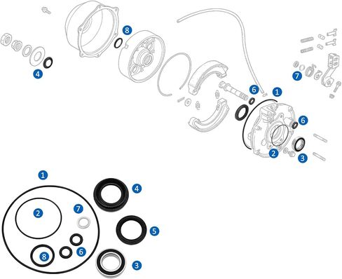 Rear Brake Drum Bearing Seals & O-Rings All Kit for Honda TRX300 Fourtrax 300 1988-2000, 91052-HB3-771 91252-HM5-630 91253-HC4-003 in Saudi Arabia
