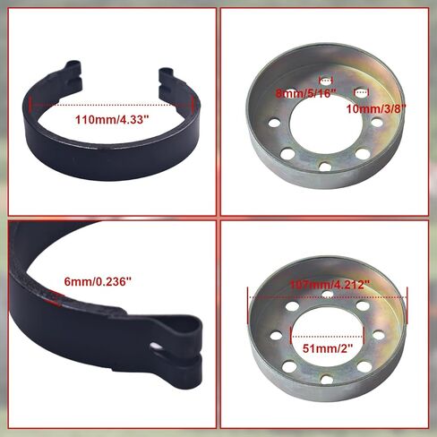 مجموعة دبوس فرامل الطبل الخلفية 4 بوصة للمفترس 212 420 196cc ATV Manco Bandit Critter 1492 4316 297 Go Kart الروتاري 484 Azusa 2251-B عربة الفناء in Kuwait